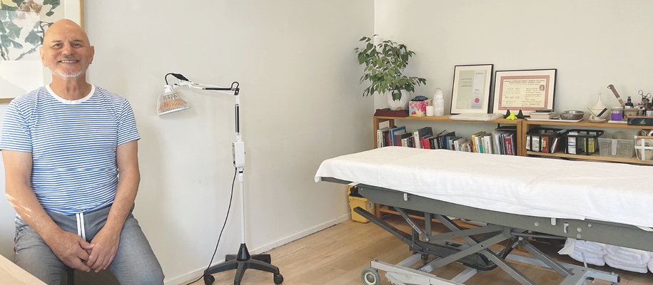 Brian Rodger in his Westmere treatment room